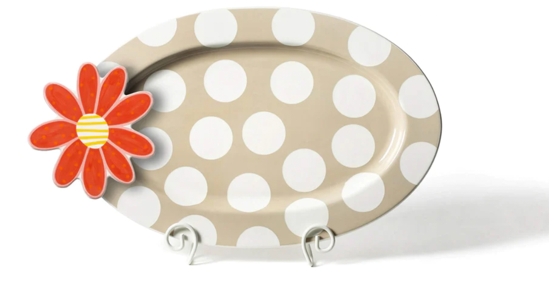 Neutral Dot Big Entertaining Oval  Platter 20"x 13"