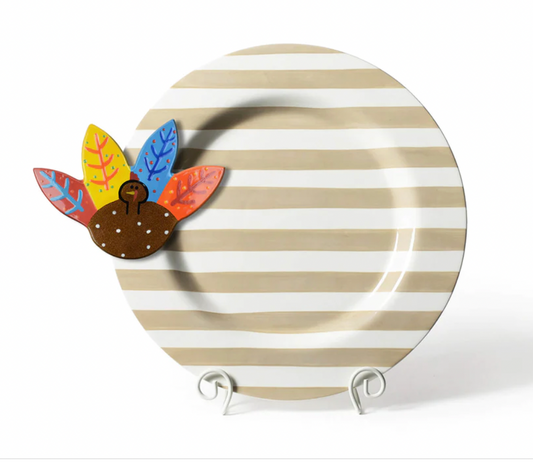 Neutral Stripe Big Entertainment Round Platter