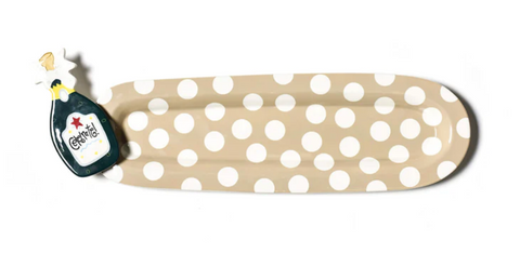 Neutral Dot Mini Skinny Oval Platter