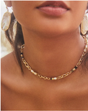 Bree Gold Convertible Chain Necklace in Neutral Mix