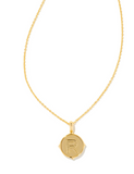 Letter "R" Gold Disc Necklace
