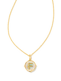 Letter "F" Gold Disc Necklace