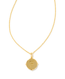 Letter "F" Gold Disc Necklace