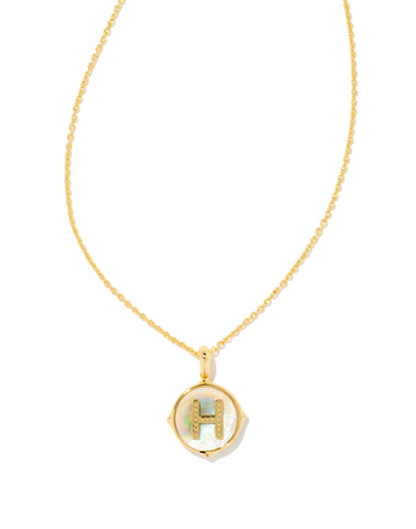 Letter "H" Disc Necklace ( Gold )