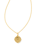 Letter "P" Disc Necklace ( Gold )