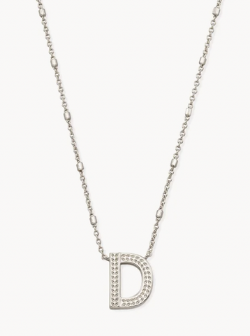 Letter" D " Pendant Necklace in Silver