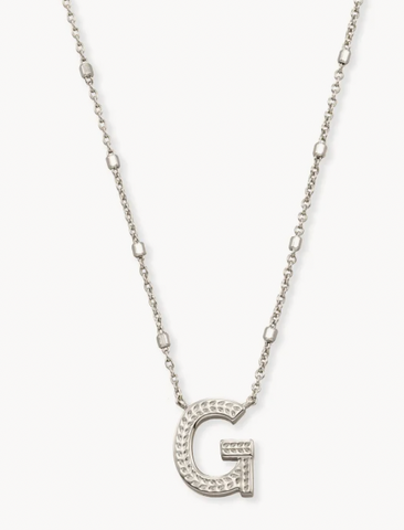 Letter" G " Pendant Necklace in Silver