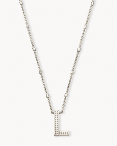 Letter" L " Pendant Necklace in Silver