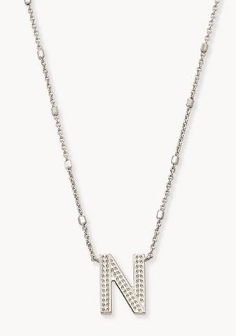 Letter" N " Pendant Necklace in Silver