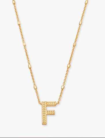 Letter " F " Pendant Necklace in Gold