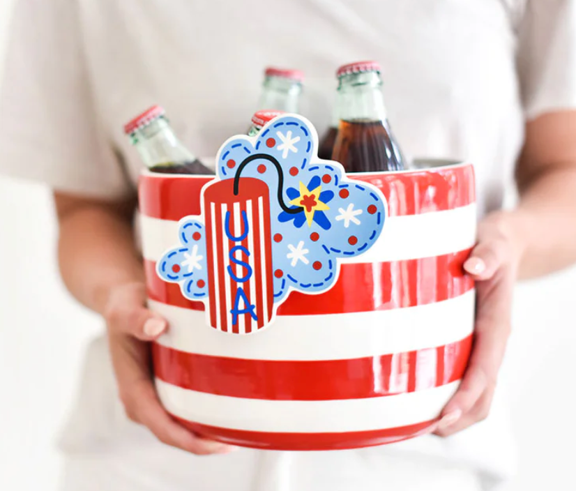 Red Stripe Mini Happy Everything! Bowl