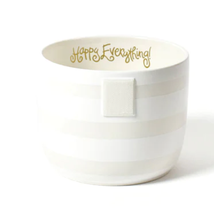 White Stripe Mini Happy Everything! Bowl