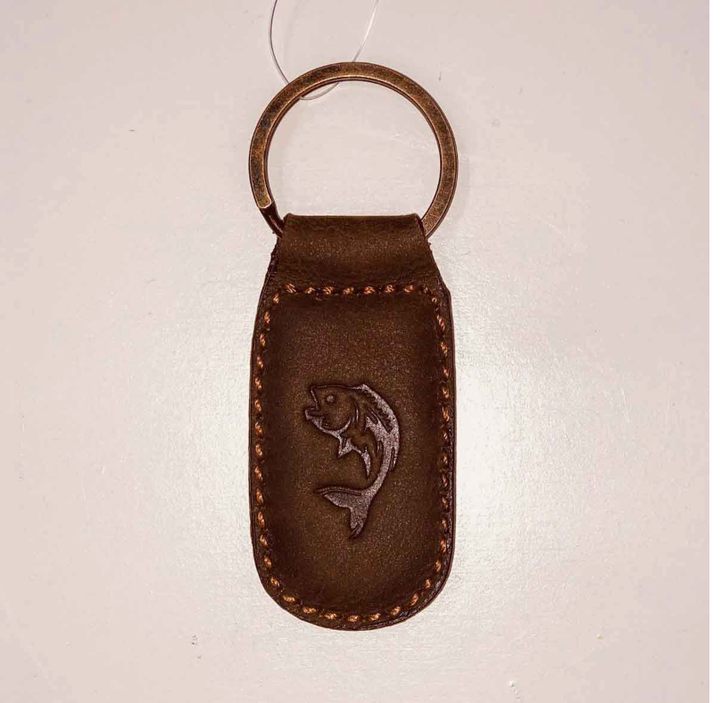 Fish Leather Embossed Keychain