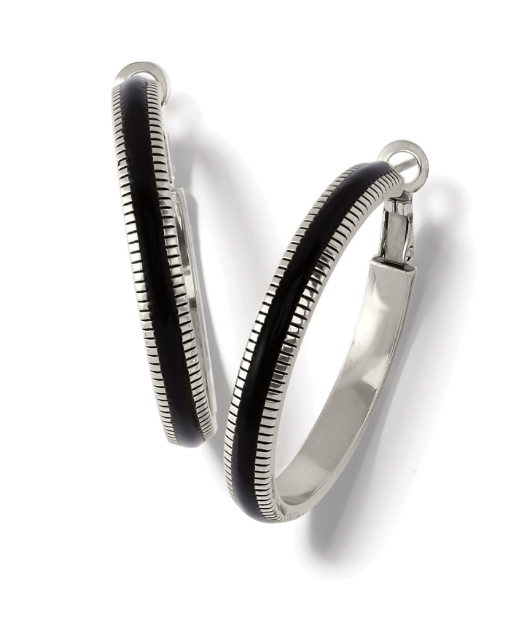Interlok Noir Heirloom Black Hoop Earring JA9351*