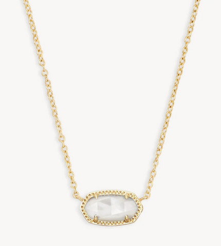 Elisa Gold  Pendant Necklace in Ivory MOP