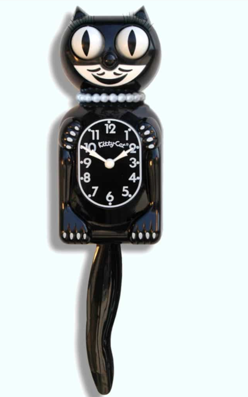 Small Black Miss KITTY Cat Klock (12.75″ high)