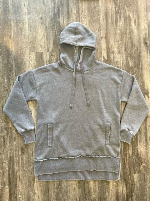 Vintage Washed Fleece Hoodie ( Grey )