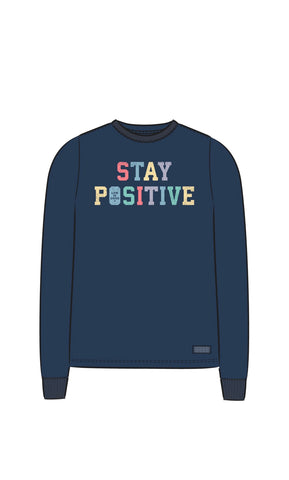 Life is Good Women's Stay Positive Athletic Crusher-LITE Long Sleeve Crew