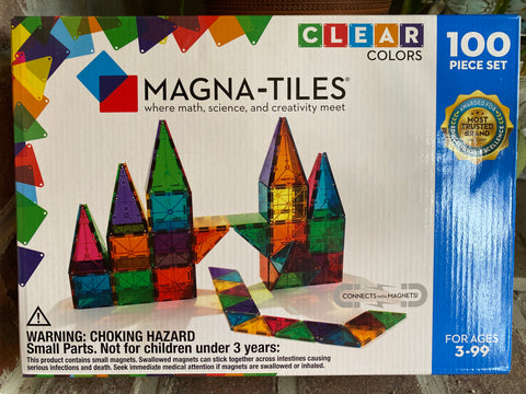 Magnatiles 100 Piece Clear Colors
