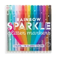 15 Rainbow Sparkle Glitter Markers
